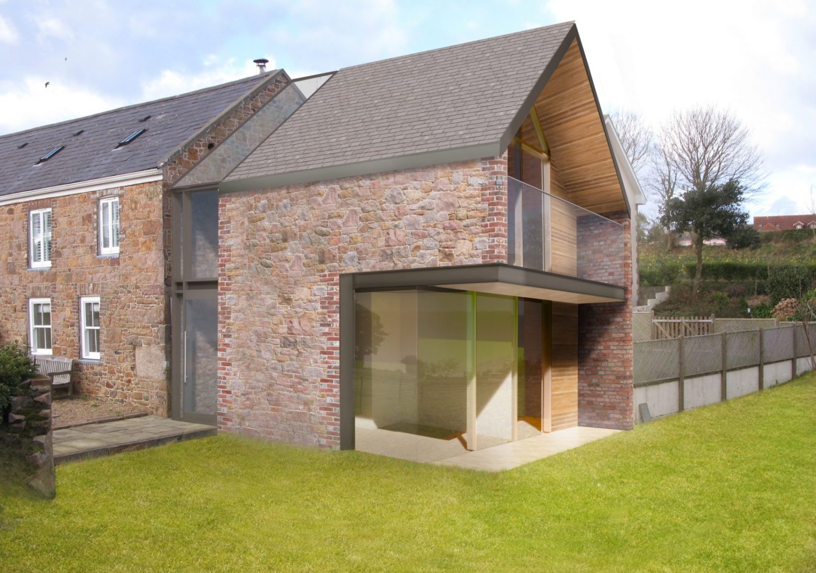 Jersey farm house listed modern extension architecture architects jersey architects2